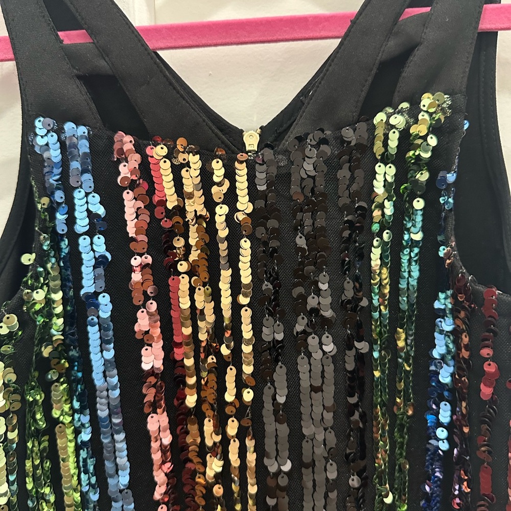 HANNAH BANANA 🎀 Dress with Multicolor Sequin Stripes size 10 NWT - Picture 3 of 6